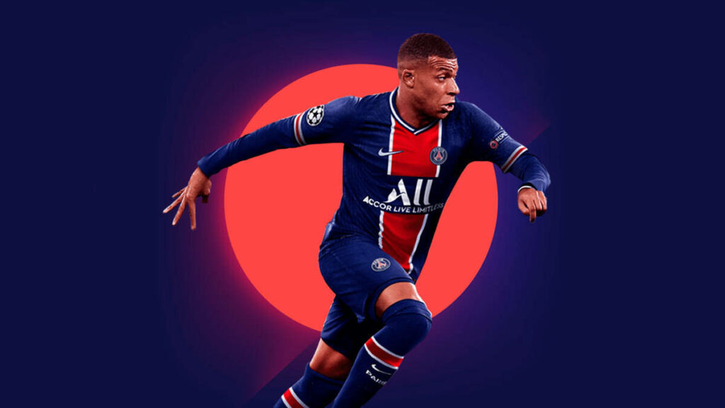 Dynamic Football Player Wallpaper: Intense Action in Vivid Red