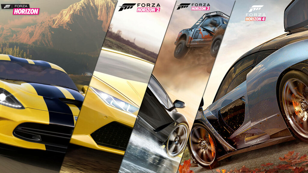 Dynamic Forza Horizon Wallpaper: High-Performance Car Collage