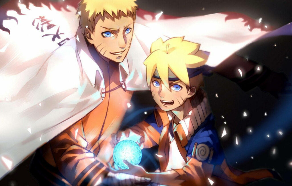 The Passing of the Rasengan: Teaching the Next Generation the Legendary Technique - Old and Young Naruto Unite Wallpaper