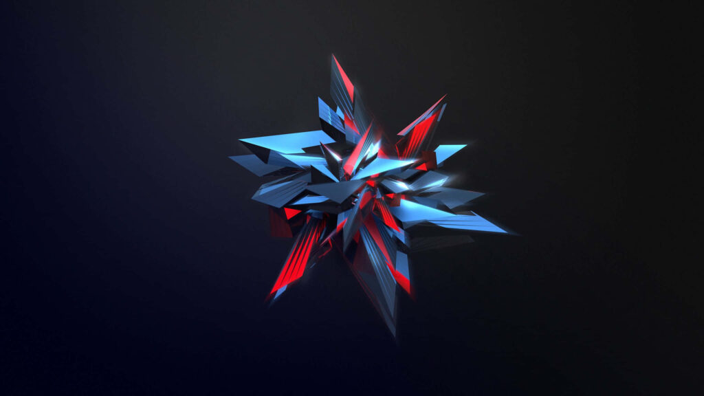 Vibrant Geometric Wallpaper: Sharp Red & Blue Design for Tech Lovers