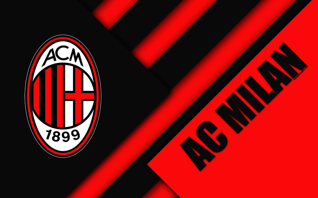 Geometry and Passion in AC Milan's Iconic Emblem Wallpaper