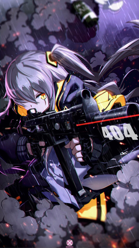 Epic Anime Girl Wallpaper from Girls' Frontline - Action-Packed Design