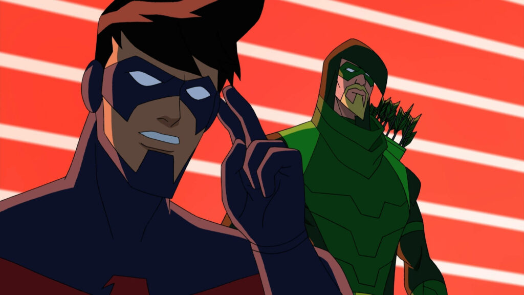 Dynamic Green Arrow & Dick Grayson Wallpaper in Vibrant Colors
