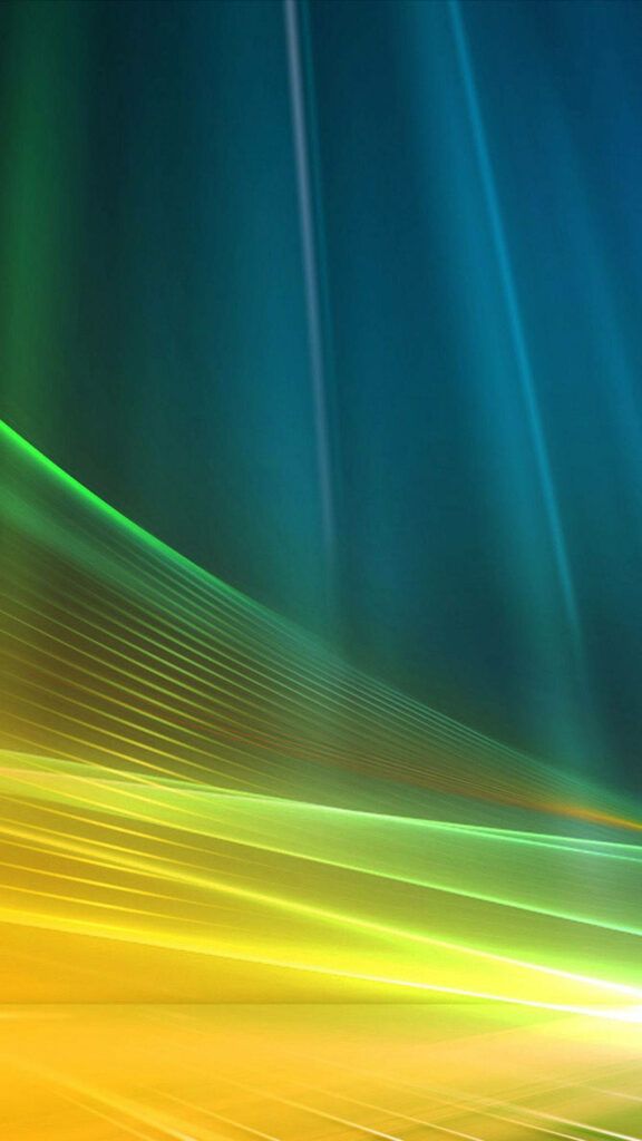 Dynamic Green, Blue & Yellow Light Streaks Wallpaper - Vista Aesthetic