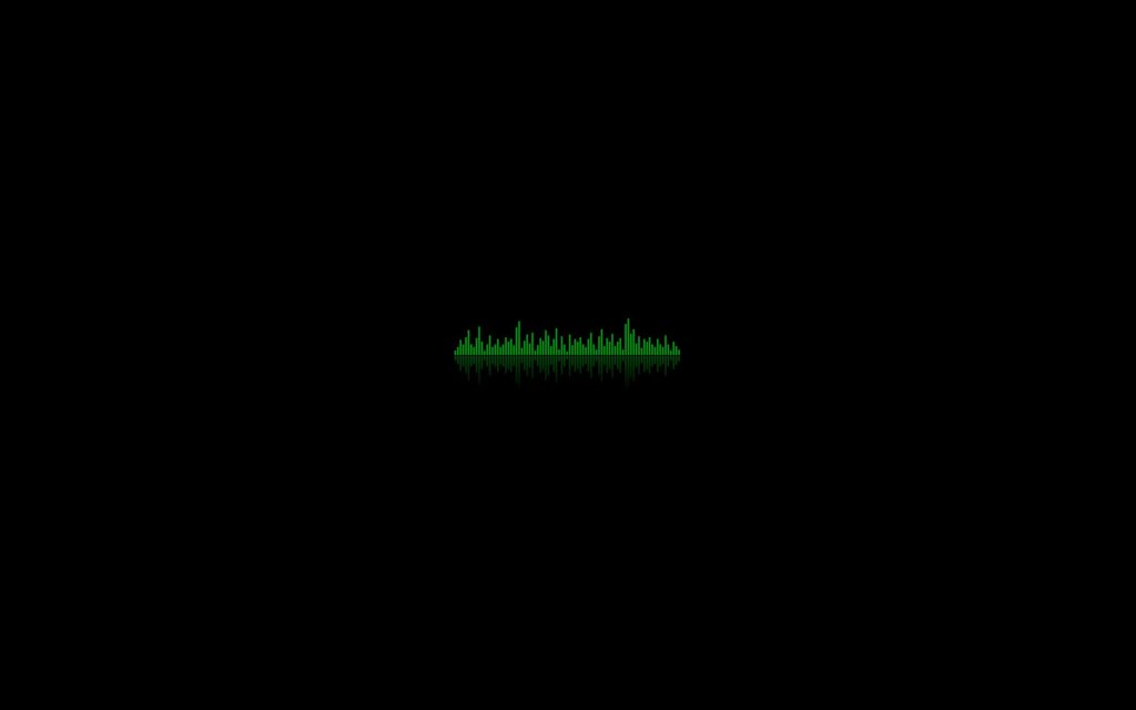 Minimalist Dark Wallpaper with Striking Green Equalizer Design