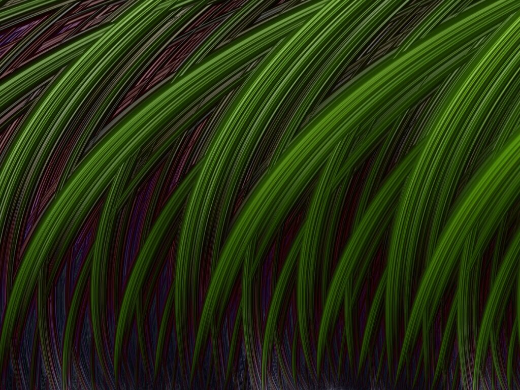 Dynamic Green Striped Fractal Wallpaper - High-Res Design