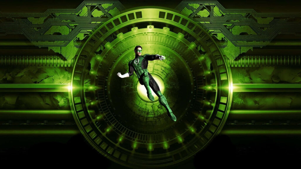 Dynamic Green Lantern Wallpaper: Action Pose & Vibrant Green Energy