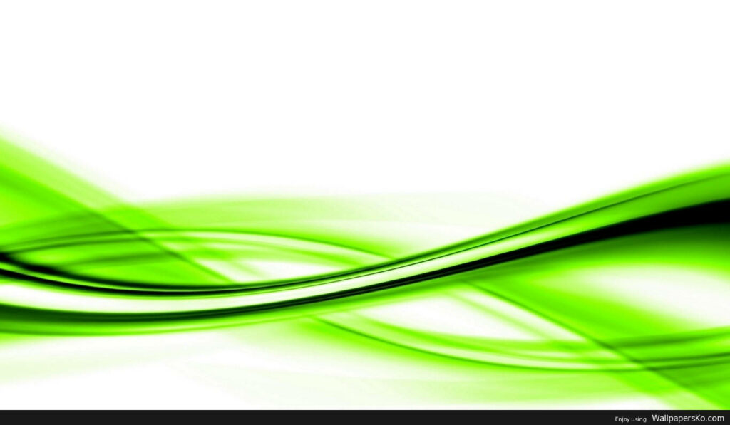 Dynamic Green Abstract Wallpaper on White Background