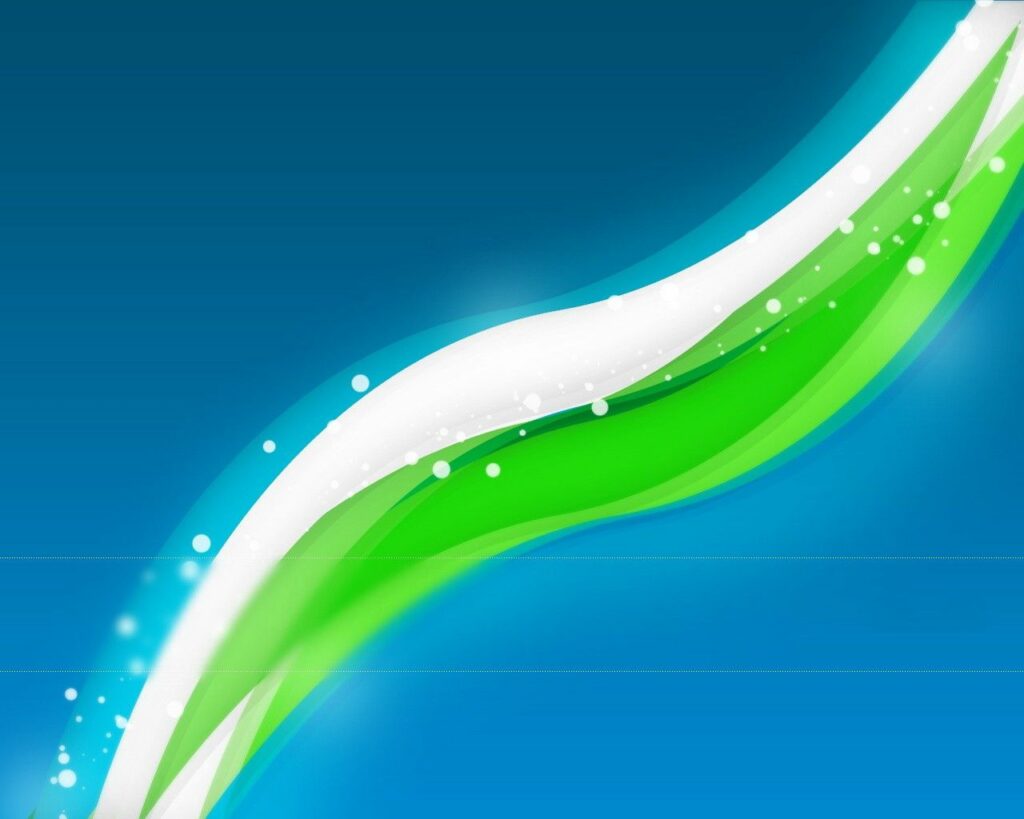 Vibrant Abstract Wave Pattern Wallpaper in Green & Blue Gradient