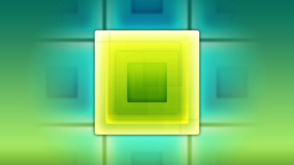 Dynamic Green & Yellow Layered Square Wallpaper - 1920x1080 Background