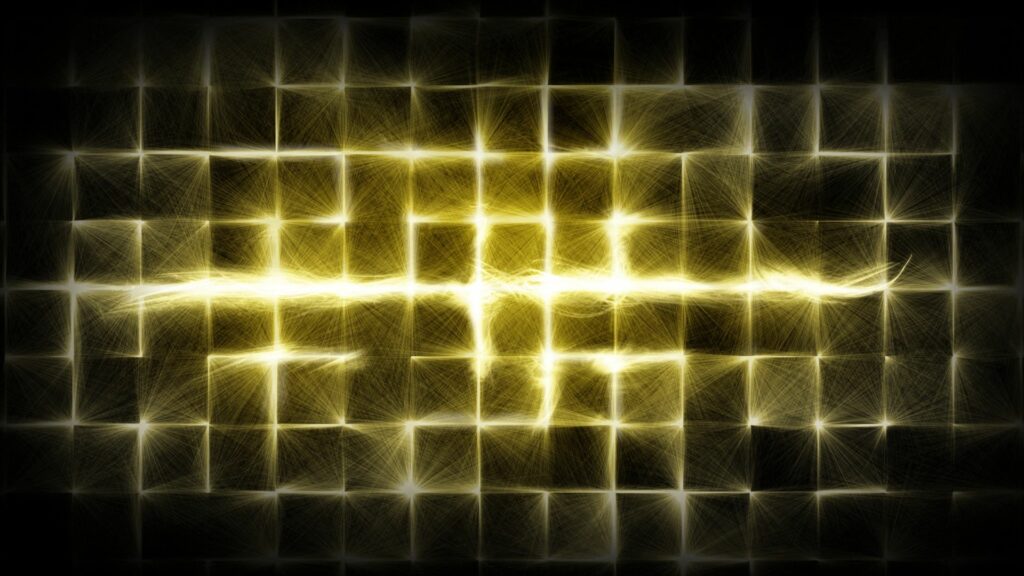 Dynamic Grid Pattern Wallpaper: Glowing Lines & Vivid Contrast 1920x1080