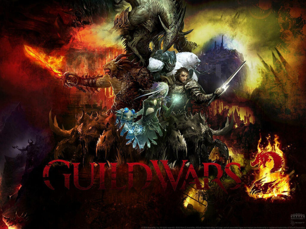 Dynamic Guild Wars 2 Warrior Wallpaper - Epic Fantasy Background