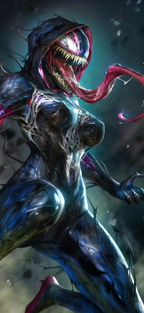 Gwen's Venom Form: Striking Dark iPhone Wallpaper Background