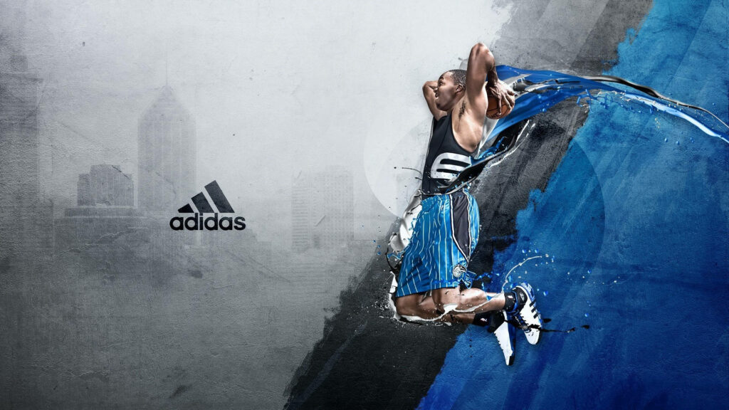 Vibrant HD Sports Wallpaper: Adidas Shoes & Athlete in Action