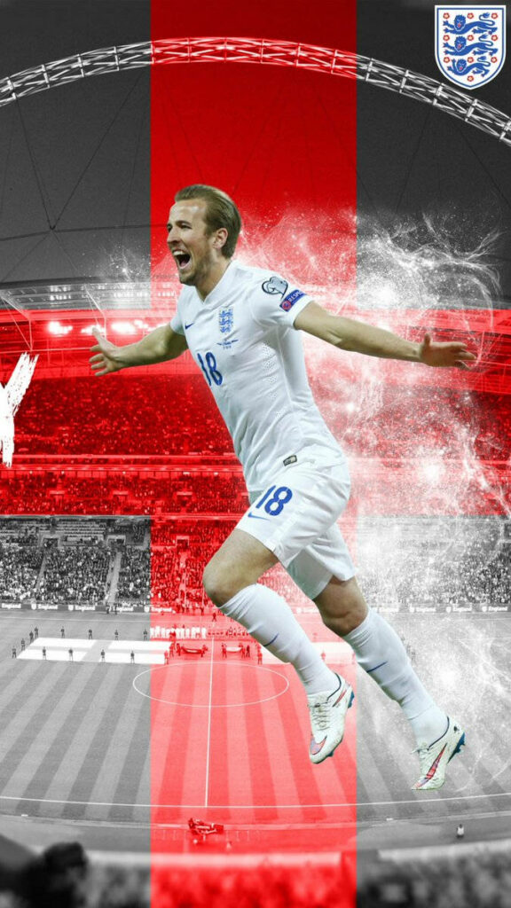 Harry Kane Celebrates in England Kit - Wembley Wallpaper Background