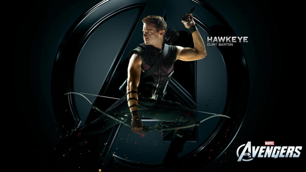 Hawkeye Clint Barton 3D Wallpaper: Dynamic Avenger Bow & Arrow