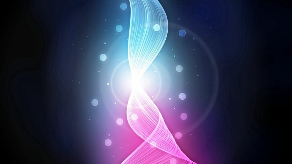 Mesmerizing Blue and Pink Light Helix Wallpaper - Ethereal Depth