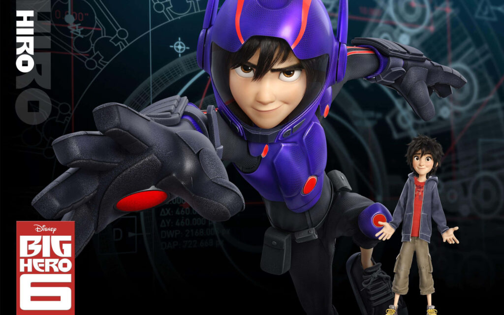 Dynamic Wallpaper of Hiro Hamada from Big Hero 6 in Futuristic Style