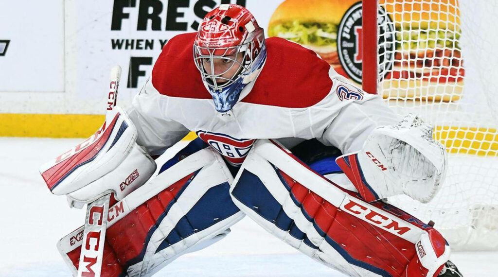 Dynamic Carey Price NHL Goaltender Action Wallpaper Background