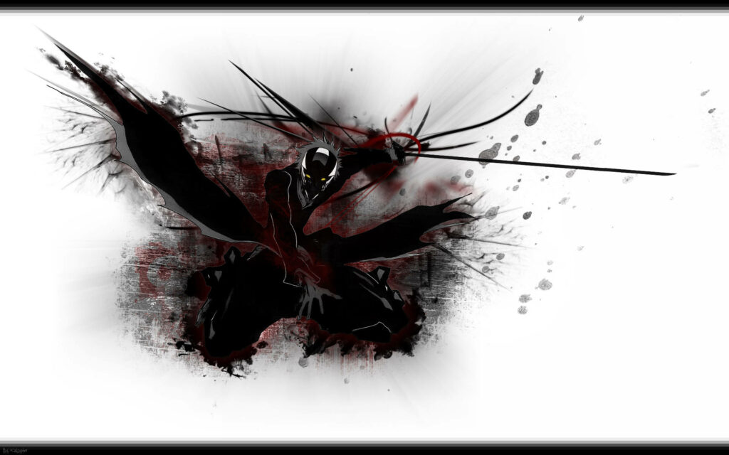 Dynamic Hollow Mask Ichigo Wallpaper - Intense Anime Background Design