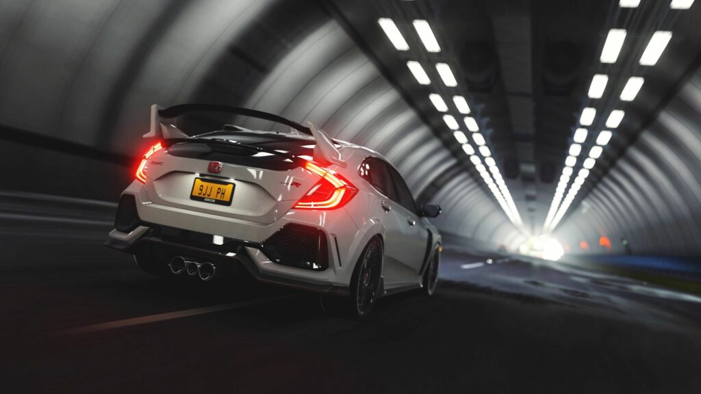 Vibrant Honda Civic Type R Racing Tunnel Wallpaper - 3840x2160