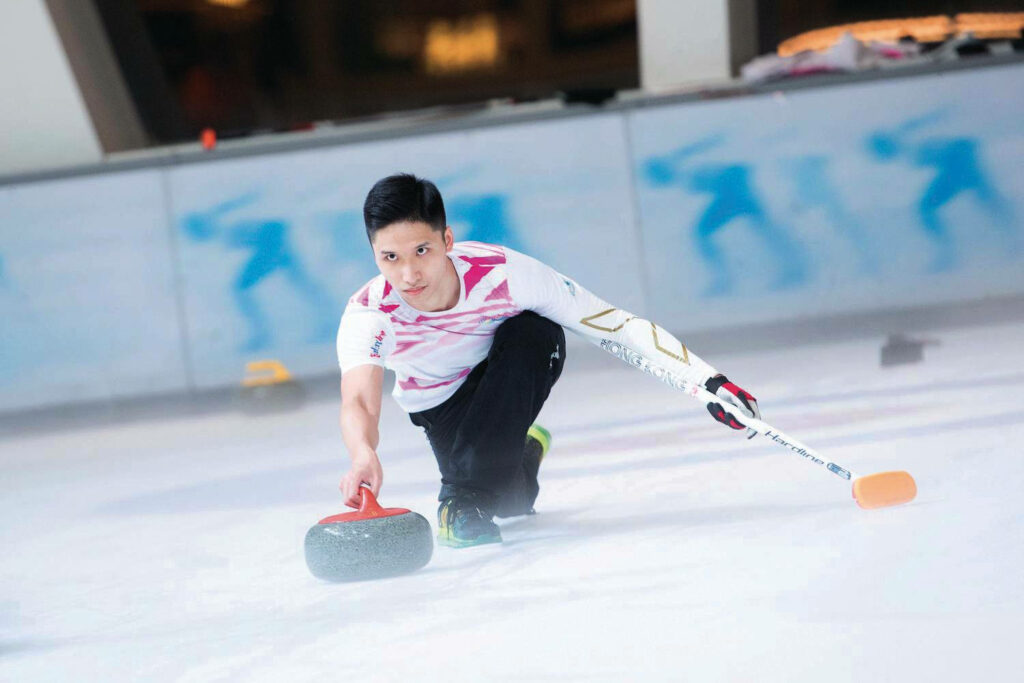 Hong Kong Curling Team Action Wallpaper - Ice Game Background