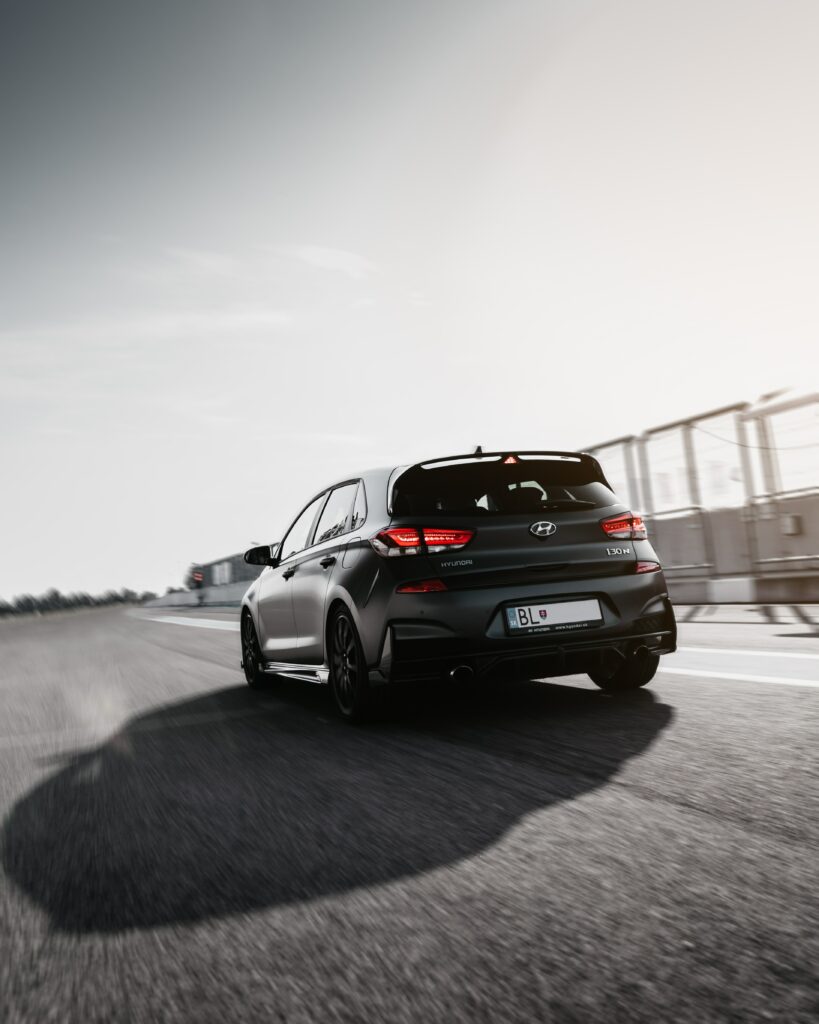 Hyundai i30 N Rear View Wallpaper: Sleek Design & Motion Background