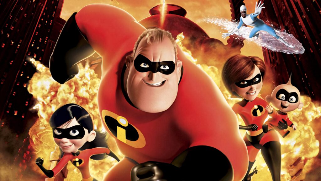 Dynamic Incredibles Explosion Wallpaper: Superhero Family in Action