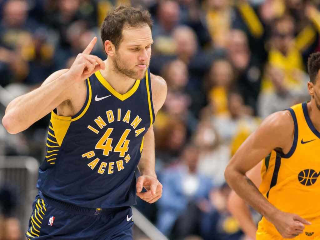 Bojan Bogdanović in action NBA Indiana Pacers wallpaper showcasing team spirit and energy