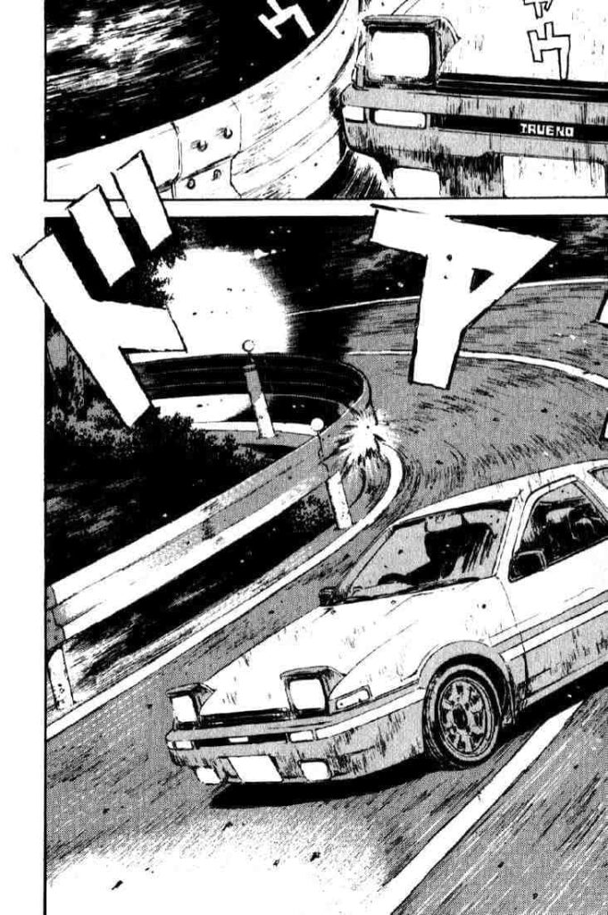 Dynamic Initial D Black and White Wallpaper: Car Drifting Scene