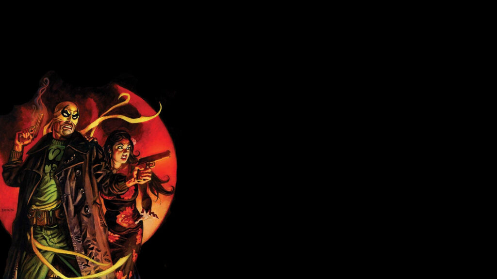 Iron Fist & Vera Vidal: Dynamic Heroic Wallpaper with Red Background
