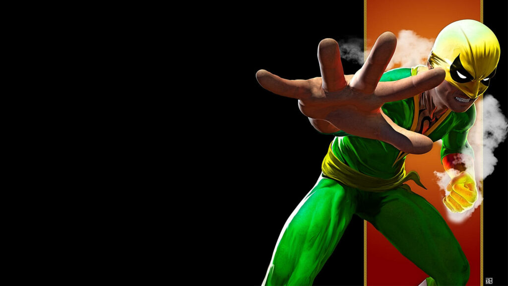 Dynamic Iron Fist Wallpaper: Intense Chi & Glowing Fists