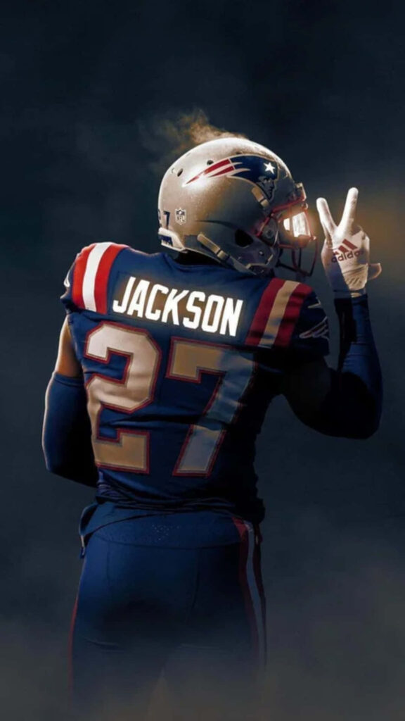 Dynamic JC Jackson Wallpaper: Confident Patriots Cornerback Art