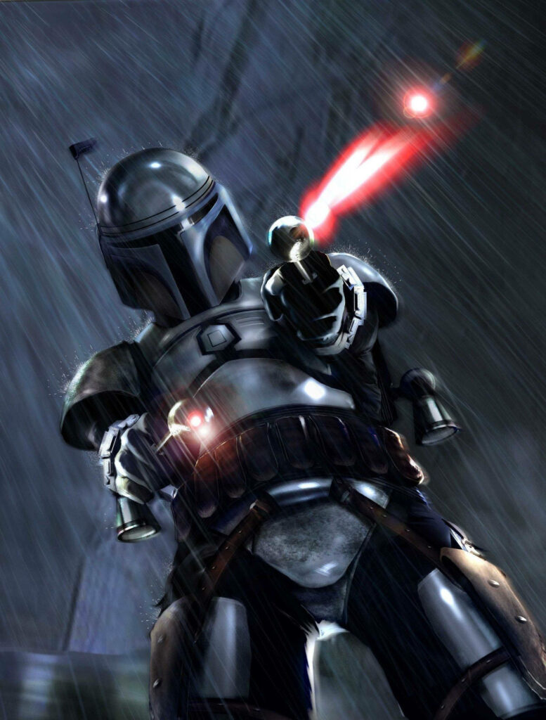 Jango Fett Dynamic Wallpaper: Iconic Bounty Hunter in Action
