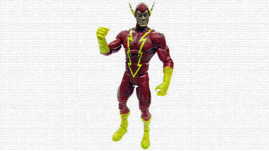 Stylized 3D Johnny Quick Superhero Wallpaper with Lightning Bolts