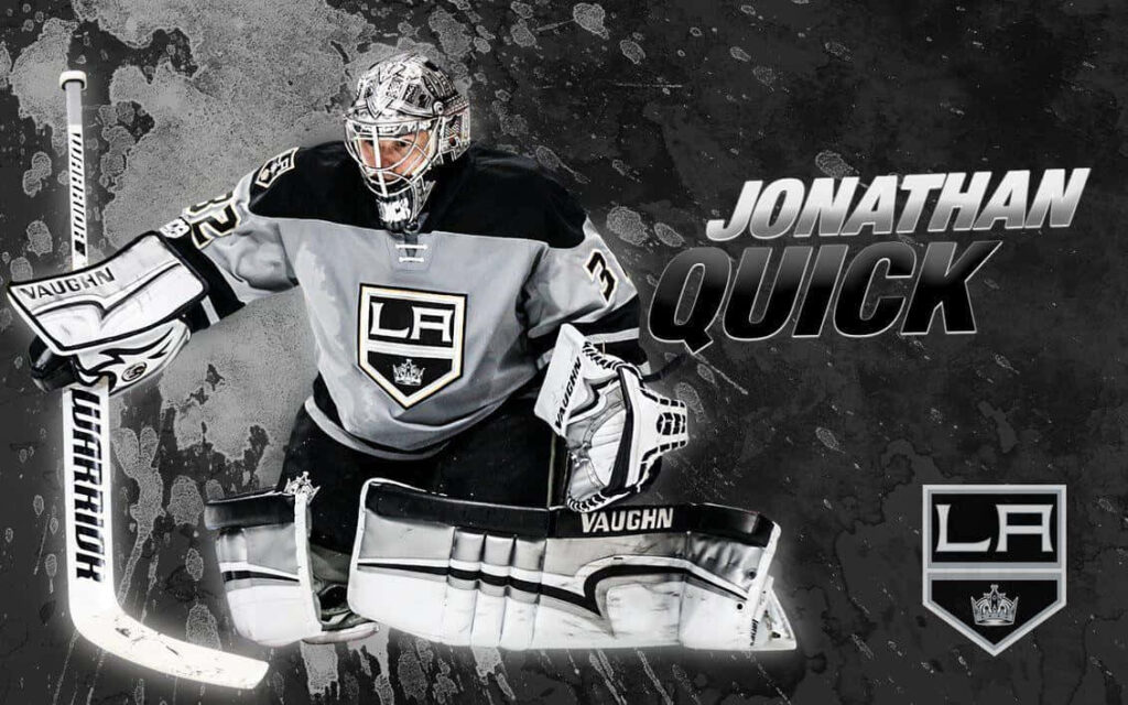 Dynamic Jonathan Quick Wallpaper: LA Kings Goaltender in Action