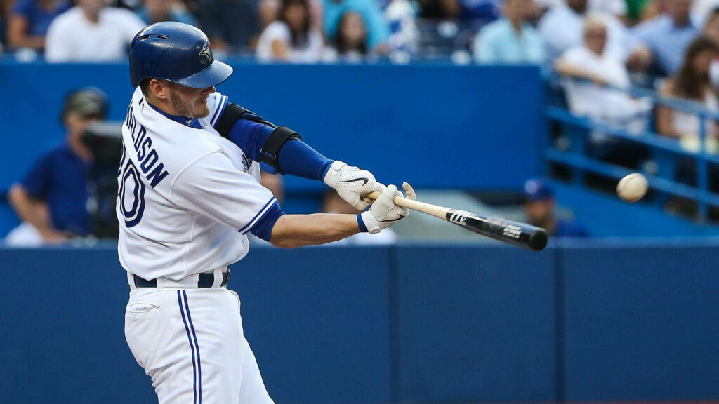Josh Donaldson Action Wallpaper: Hitting with Precision on the Field