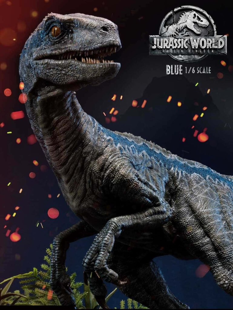 Dynamic Jurassic World Wallpaper: Blue the Velociraptor with Ember Glow