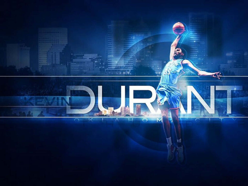 Kevin Durant Dunk Fan Art Wallpaper - Dynamic Blue Oklahoma City