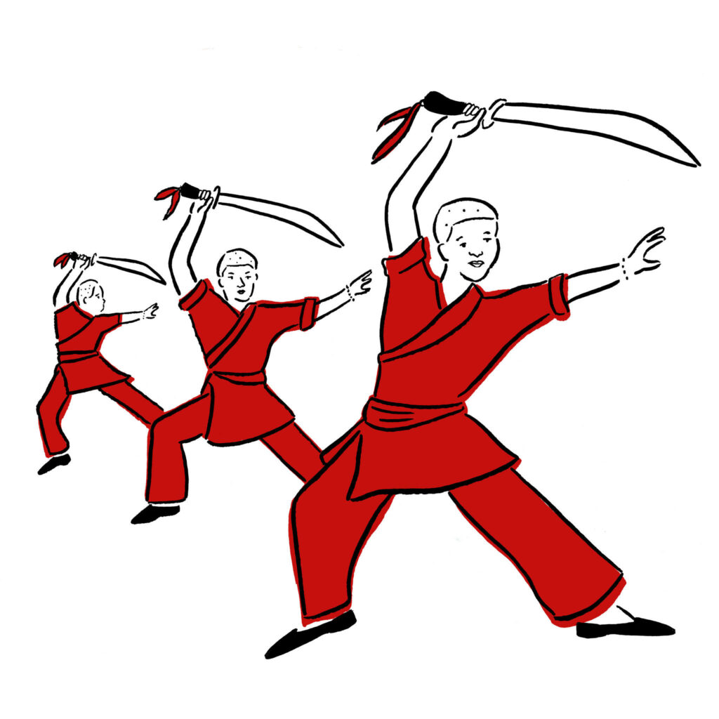 Dynamic Kung Fu Vector Art Wallpaper: Strength in Motion