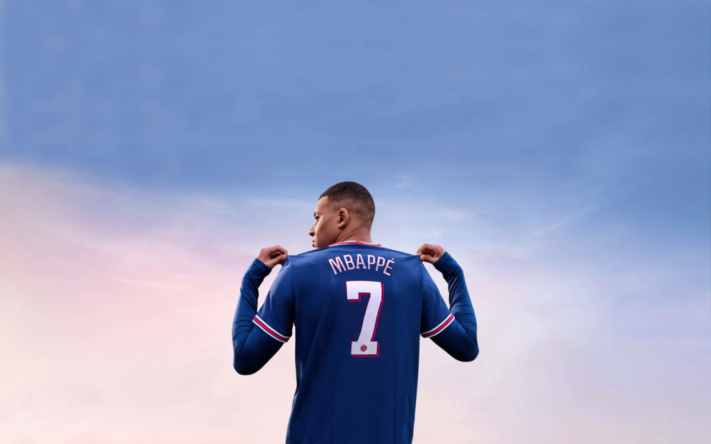 Dynamic Wallpaper: Kylian Mbappé #7 in a Inspiring Scenic Design