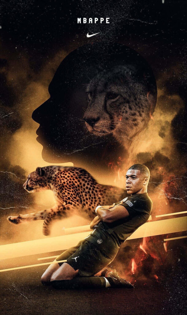 Dynamic Kylian Mbappe Wallpaper: Speed & Confidence Design