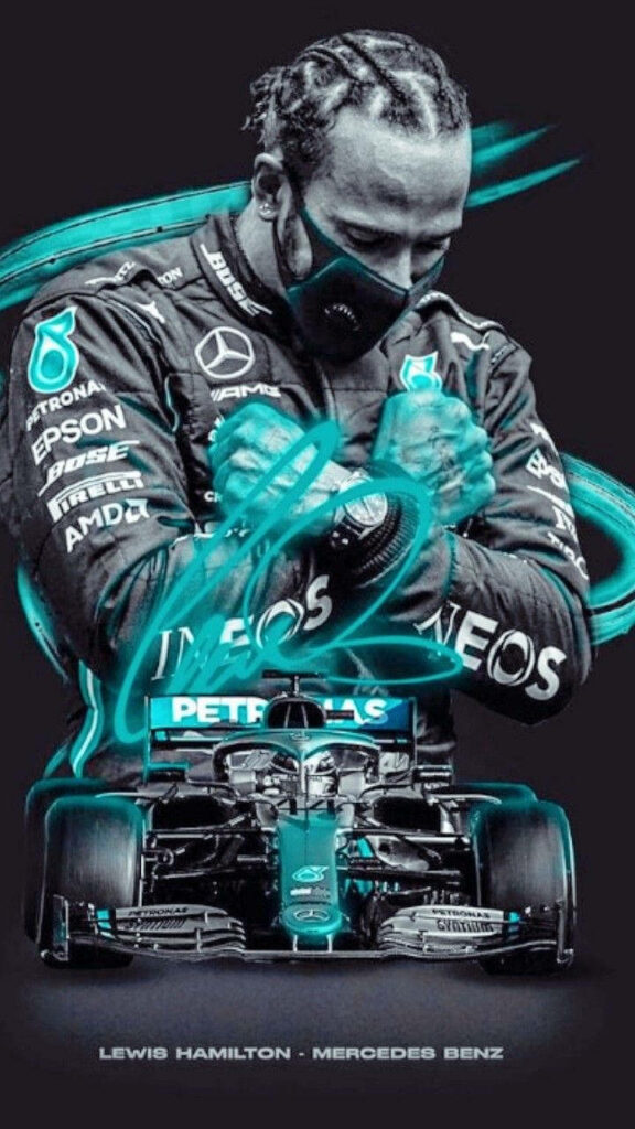 Stunning Blue Lewis Hamilton Wallpaper: F1 Racing & Mercedes-Benz