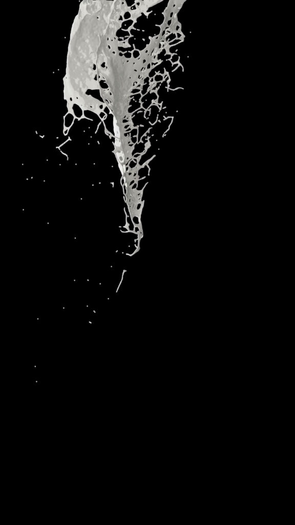 Dynamic Liquid Splash Wallpaper: Striking Black Background Art