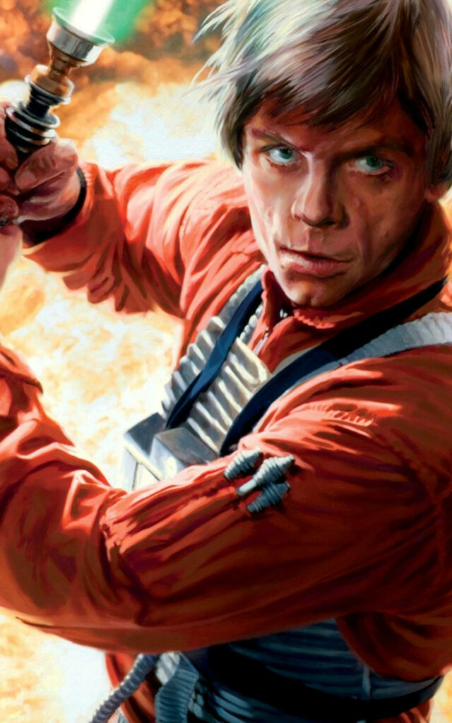Dynamic Luke Skywalker Wallpaper for Tablets – Fierce Lightsaber Art
