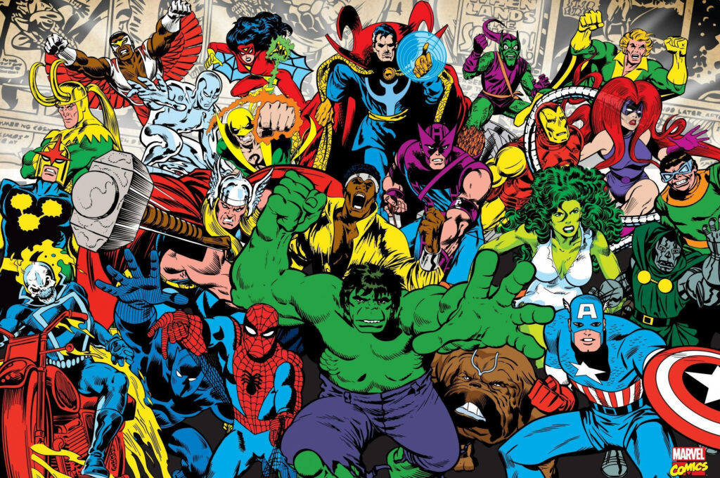 Dynamic Marvel Heroes & Villains Wallpaper: Classic Comic Action Art