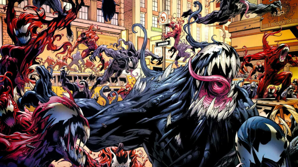 Dynamic Marvel Villains Wallpaper: Venom & Carnage in Action