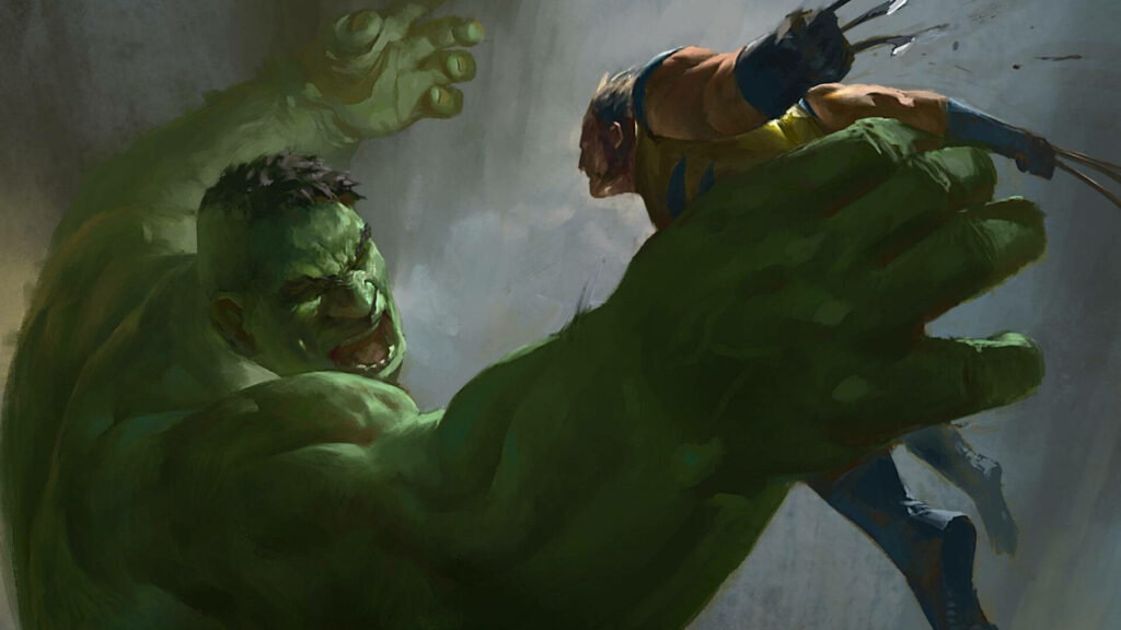 Epic Marvel Multiverse Wallpaper: Hulk vs. Wolverine Face-Off