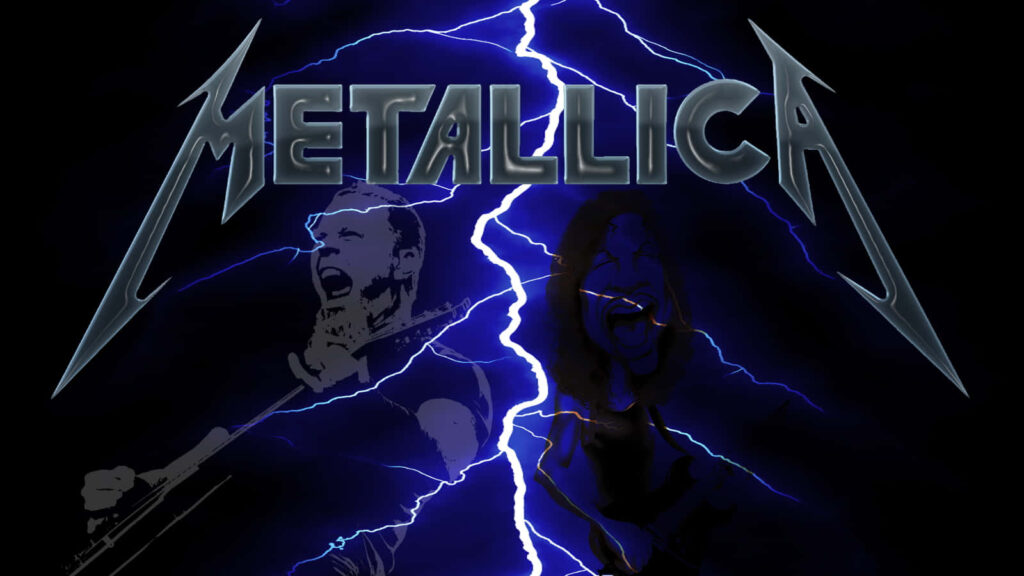 Dynamic Metallica Wallpaper: Bold Lightning & Heavy Metal Energy