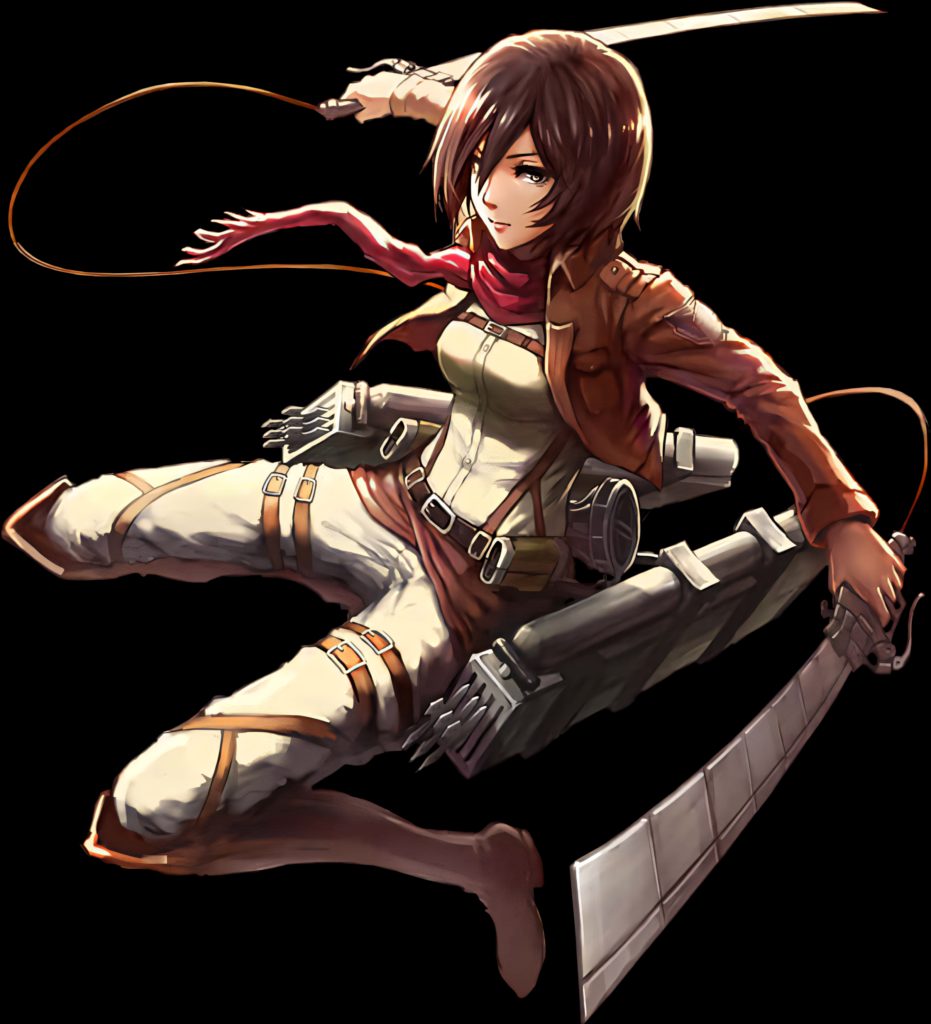 Mikasa Ackerman Action Wallpaper - Dual Blades & ODM Gear PNG